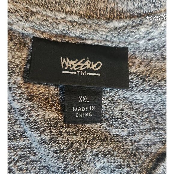 T65 Mossimo long gray heather knit top with rounded split hem and scoop neck - Picture 6 of 7